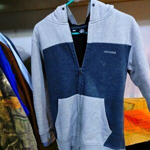 Volcom Gray and Blue Hoodie